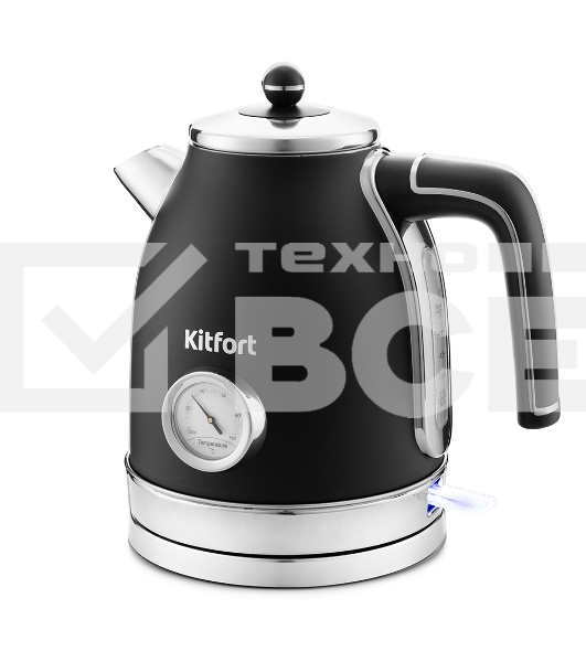 Чайник электрический Kitfort КТ-6102-1 черный с серебром