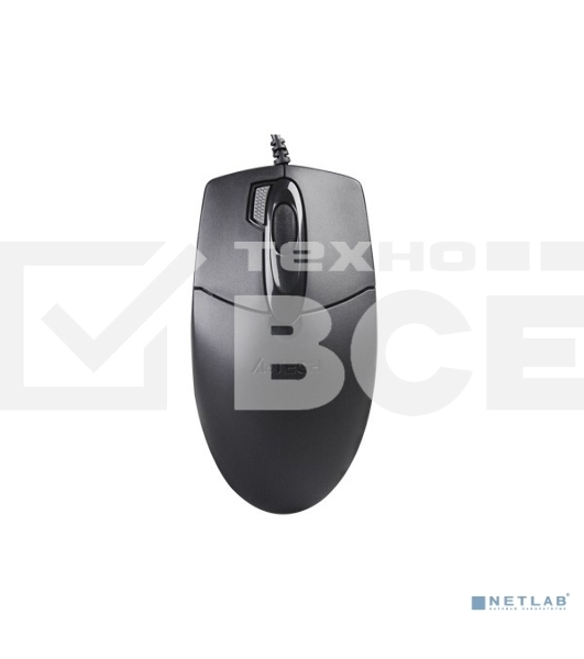 Мышь проводная A4Tech OP-730D черный, 1200 dpi, USB, кнопки - 4