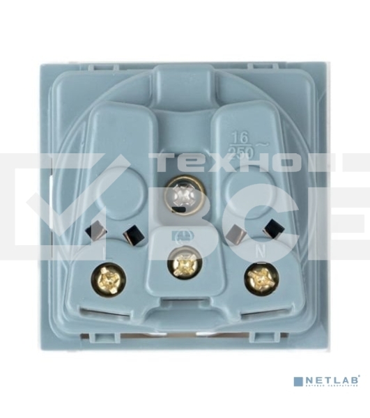 Розетка EKF E2MR16-028-10 45х45 (2 модуля), с заземлением белая, прямая