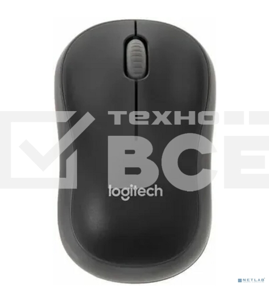Мышь беспроводная Logitech M186 черный/серый, 1000 dpi, радиоканал, USB, кнопки - 3