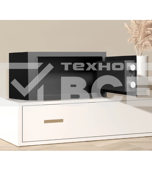 Сейф Deli ET531 200x 420x 370 мм, ключевой/кодовый электронный, чёрный