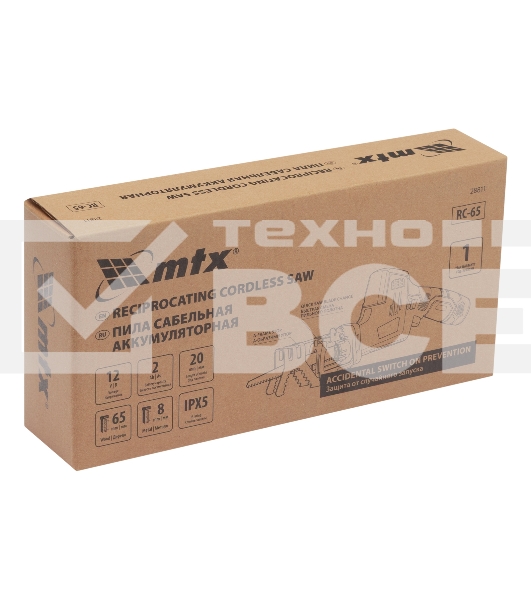 Пила сабельная аккумуляторная MTX RС-65, Li-Ion, 12 В