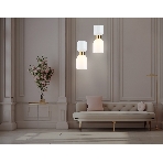 Светильник Ambrella light LH56091 BS/FR латунь/белый матовый E14 max 60W D120*1500, фото 1