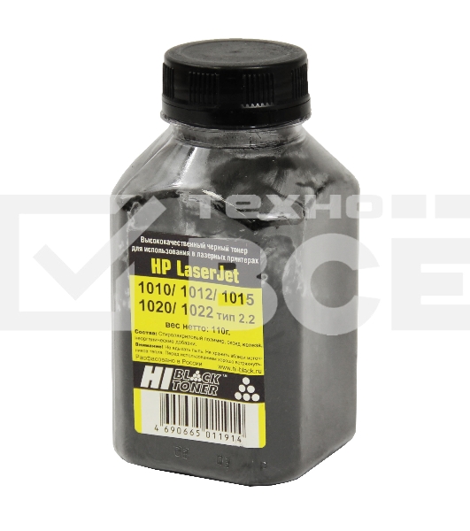 Тонер HP LJ 1010/1012/1015/1020/1022 (Hi-Black) Тип 2.2, 110 г, банка, (Q2612A, Canon 703)