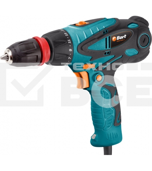 Дрель-шуруповерт Bort BSM-450X2, 450 Вт, 35 Нм, щеточный