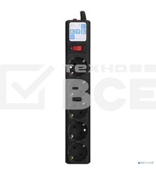Сетевой фильтр Powercube SPG5-С3 3м (5 розеток) черный (коробка)