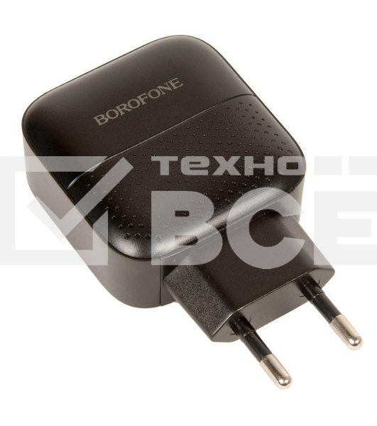 Зарядное устройство BOROFONE BA46A Premium, один порт USB, один порт Type-C, PD, 18W, 5V, 3.0A, черный