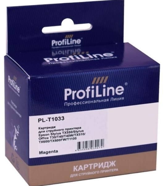 Картридж струйный ProfiLine PL-T1033 для принтеров Epson Stylus TX550/Stylus Office T30/T40/T40W/TX510/TX600/TX600FW/T1100 с чернилами Magenta 11,1 мл