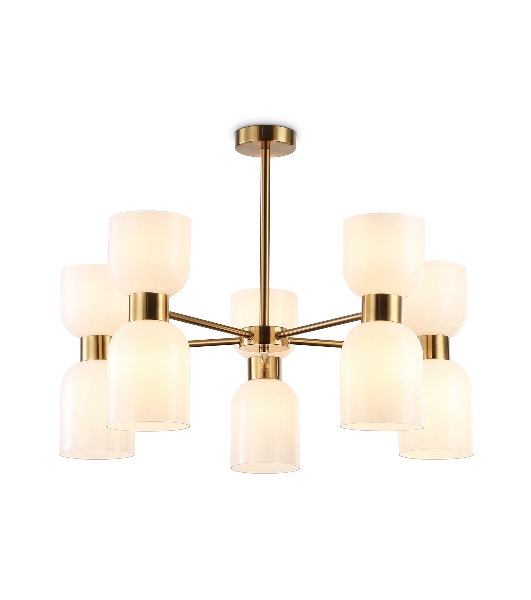 Люстра Ambrella light LH56093/10 BS/FR латунь/белый матовый E14*10 max 40W D700*510