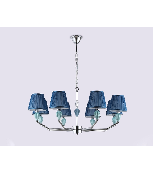 Люстра Ambrella light LH75063/8 CH/DB хром/темно синий E14/8 max 40W D870*810