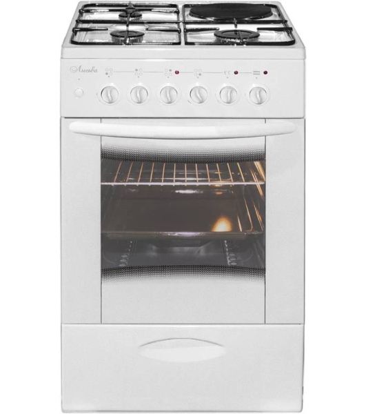 Комбинированная плита Лысьва ЭГ 1/3г01 МС-2у бел,стек крышк