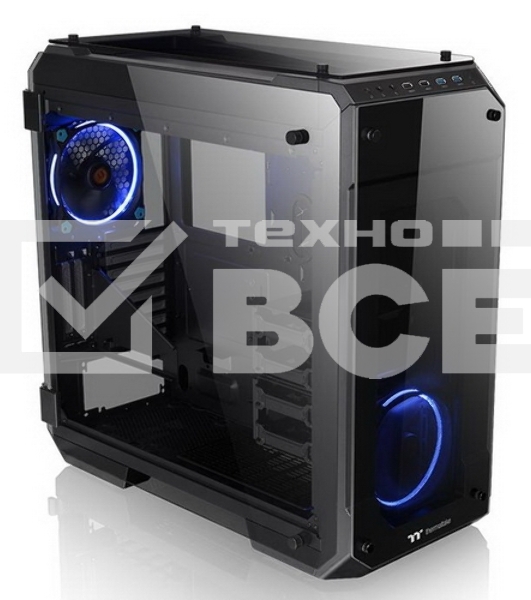 Корпус View 71 TG (840574) CA-1I7-00F1WN-00 /Black/Win/SPCC/Tempered Glass*4/Color Box/Riing 140mm Blue Fan*2