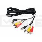 Шнур 4 RCA - 4 RCA, длина 1 метр, черный Rexant, фото2