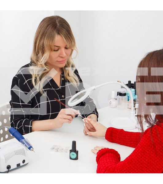 Лупа настольная 3D Rexant с подсветкой 30 LED, подставка+прищепка, белая