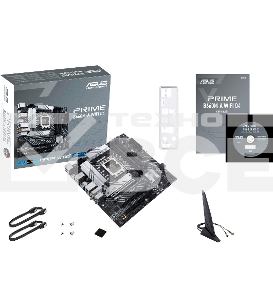 Материнская плата ASUS PRIME B660M-A WIFI D4, Socket LGA 1700, Intel B660, 4xDDR4, 4xSATA, 2xM.2, 1xPCIe 4.0 x16, 1xPCIe 3.0 x16, 1xDP, 2xHDMI, 1x 1Gb LAN, 2xUSB-A 3.2 Gen 2, 4xUSB-A 2.0, 3x3.5 мм, 7.1, mATX