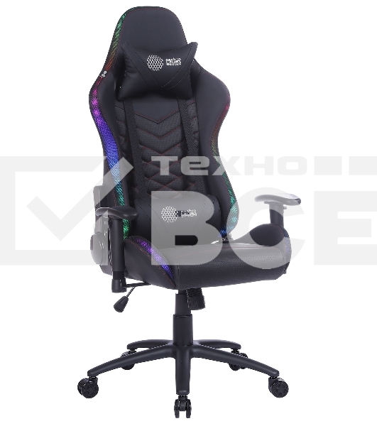 Кресло игровое Cactus CS-CHR-0099BLR черный/красный, сиденье черный/красный, эко.кожа, с подголов. крестовина металл, пластик черный