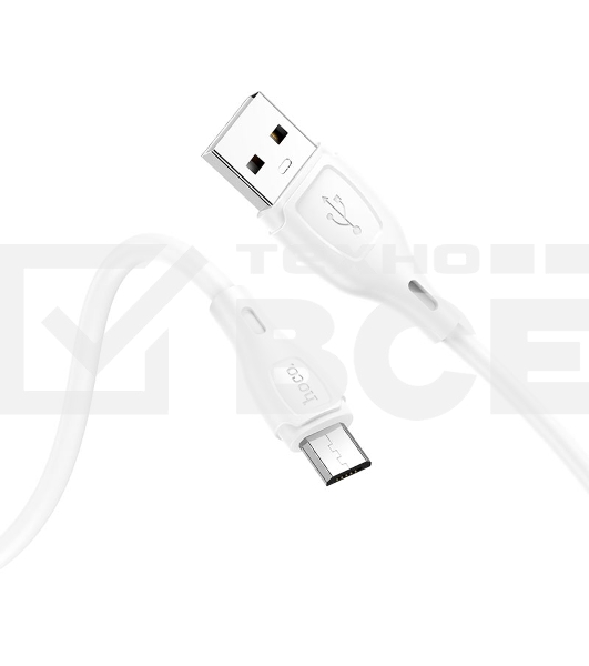 Кабель USB HOCO X61 Ultimate silicone для Micro USB, 2.4А, длина 1.0м, белый