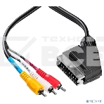 Кабель соединительный аудио-видео Buro SCART (m)/3хRCA (m) 2м. черный (BSC005-2), фото2