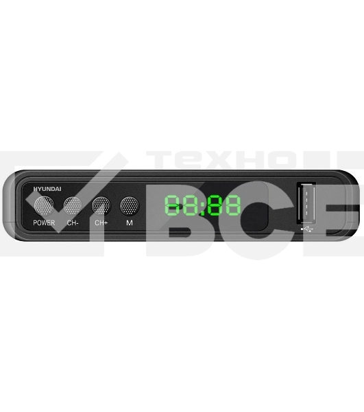 Ресивер DVB-T2 Hyundai H-DVB520 + WiFi-адаптер черный