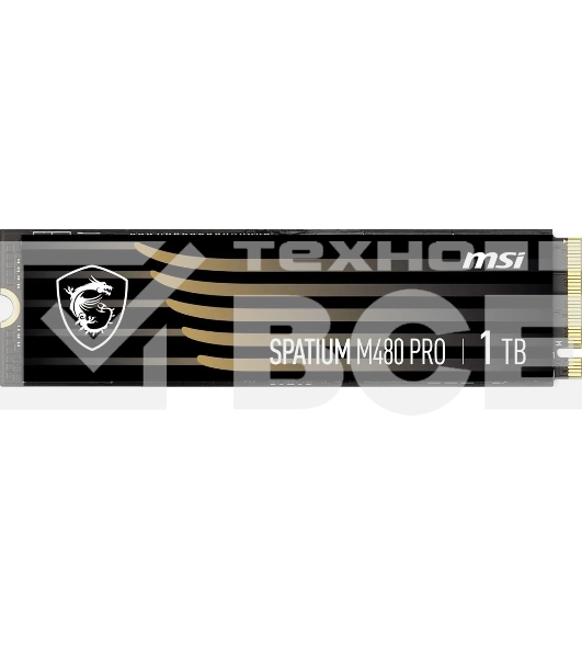 Накопитель SSD MSI SPATIUM M480 PRO, 1000GB, M.2 2280, PCIe 4.0 x4, NVMe, R/W 7400/6000