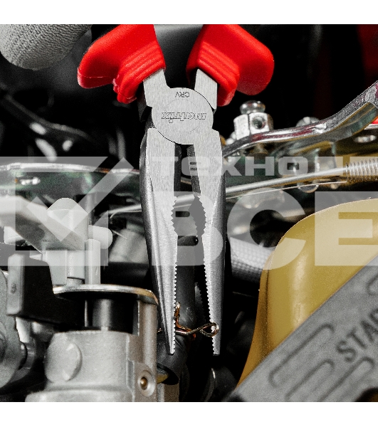 Длинногубцы прямые, 160 мм, хром-ванадий, двухкомпонентные рукоятки Matrix