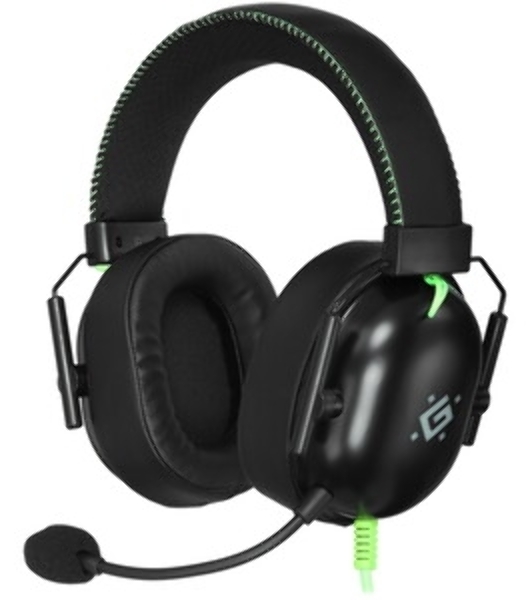 Гарнитура Defender Toxic чёрный, проводная, USB / mini jack 3.5 мм, подсветка