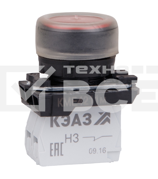 Кнопка КМЕ 4211м 1но+1нз цилиндр IP65 красн. КЭАЗ 248244