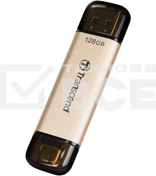 Флеш диск Transcend USB 128GB, JETFLASH USB3.2, TLC, High Speed, Type-C и Type A (420/400 МБ/с)