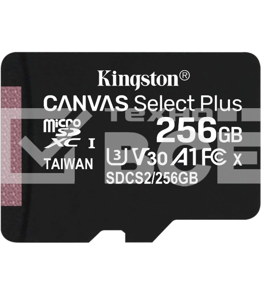 Флеш карта microSDHC 256GB microSDXC Class10 Kingston <SDCS2/256GBSP> UHS-I Canvas Select up to 100MB/s без адапт