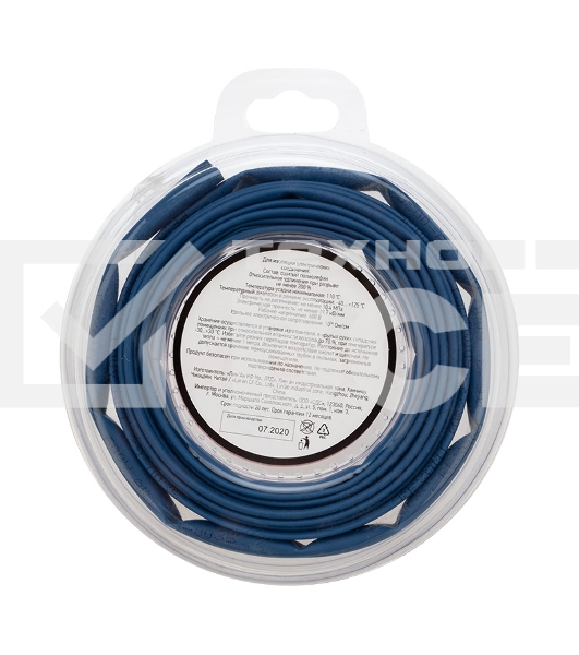 Трубка термоусаживаемая Rexant 6.0/3.0мм синяя. ролик 2.44 м