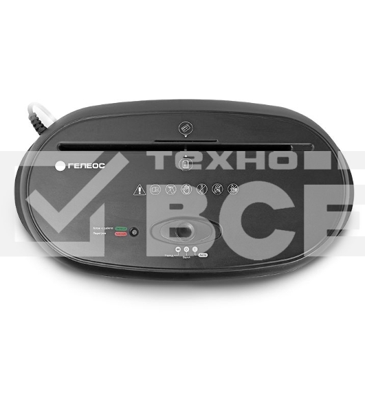 Уничтожитель документов ГЕЛЕОС УМ24-4,  DIN P-4 (4 ур-нь секр.), фрагмент 3,9х38мм, 17 лист (70г/м2), CD/пл.карты/скрепки/скобы, 24 литра