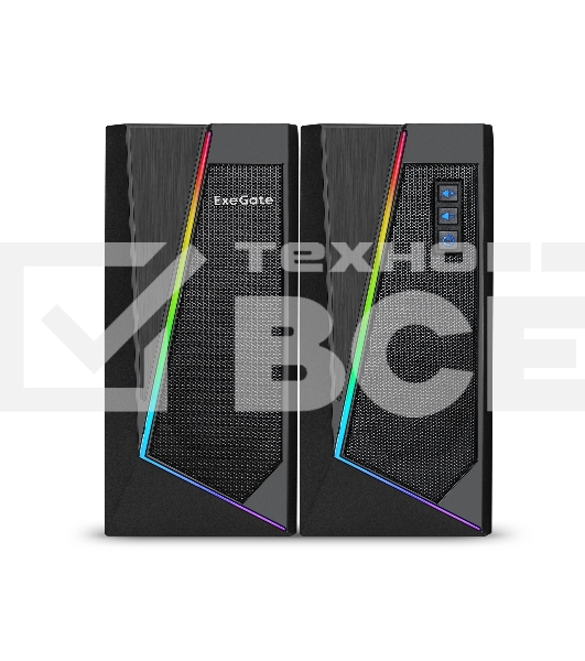 Акустическая система 2.0 ExeGate EX289688RUS Accord 240 (питание USB, 2х3Вт (6Вт RMS), 60-20000Гц, цвет черный, RGB подсветка)
