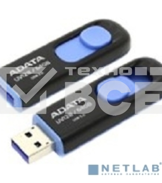 Флеш диск ADATA Flash Drive 64Gb UV128 AUV128-64G-RBE {USB3.0, BLACK/BLUE}