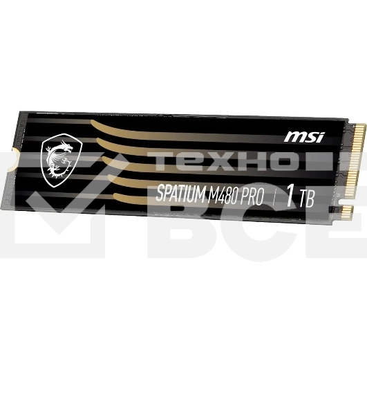 Накопитель SSD MSI SPATIUM M480 PRO, 1000GB, M.2 2280, PCIe 4.0 x4, NVMe, R/W 7400/6000