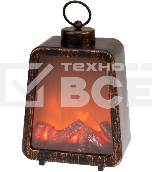 Светодиодный камин Neon-night Лофт с эффектом живого огня 17х10х24,5 см, 3хС (не в комплекте) и USB (в комплекте)