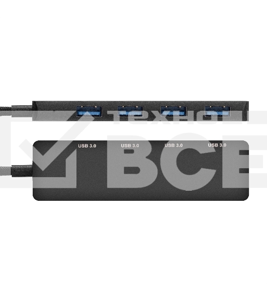 Хаб USB (концентратор) 4-в-1 ExeGate DUB-4C/3 (кабель-адаптер USB Type C --> 4xUSB3.0, Plug&Play, черный)