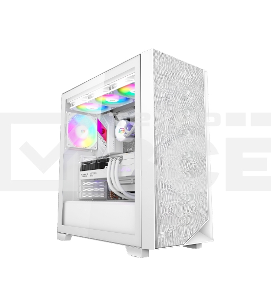 Компьютерный корпус PCCooler C3D510 WH ARGb, Tempered Glass Full Tower, White, TG, 0.7 SPCC, 3x120мм ARGb E-ATX, ATX, mATX, mITX 170/390/410мм 2x2.5