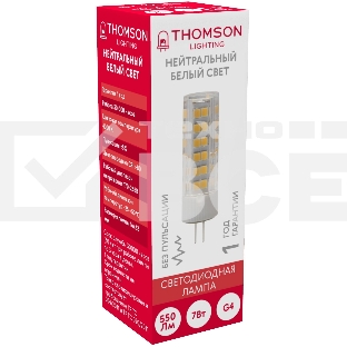 Лампа LED Thomson G4, капсульная, 7Вт, 4000К, белый нейтральный, TH-B4208, 1 шт.