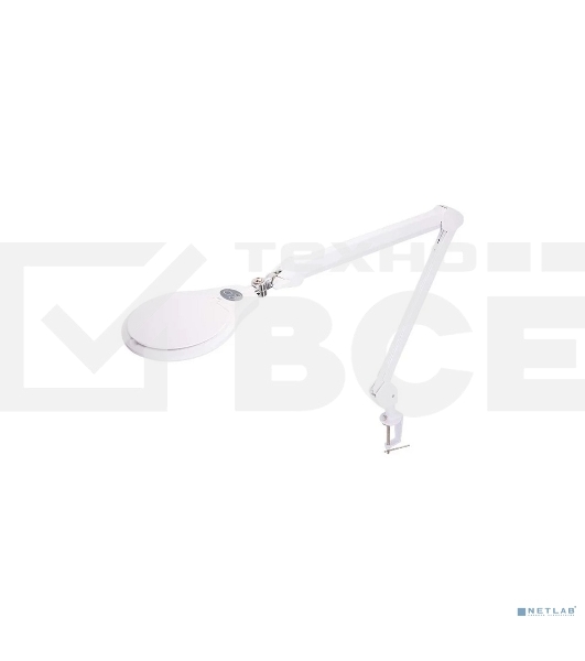 Лупа на струбцине Rexant, круглая, 5D, с подсветкой 72 SMD, сенсорный регулятор яркости, белая