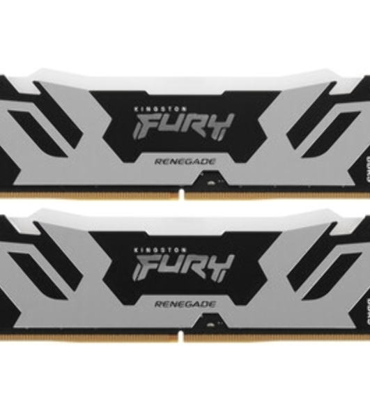 Оперативная память Kingston Fury Renegade, DDR5, 96Gb (2x48Gb), 6400MHz, CL32, DIMM, с радиатором, RGb, серебристый
