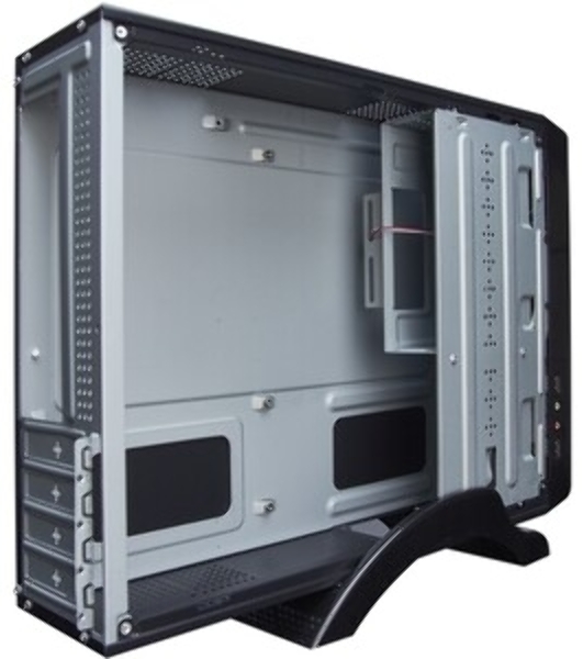 Компьютерный корпус MiniITX ExeGate MI-209 Black, miniITX/mATX, (M300, 80мм), 2хUSB, Audio