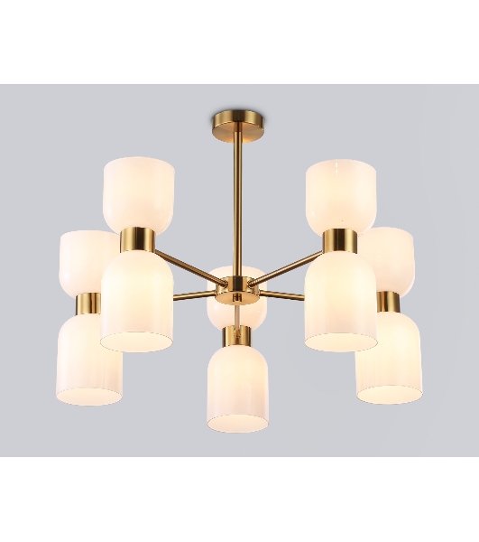 Люстра Ambrella light LH56093/10 BS/FR латунь/белый матовый E14*10 max 40W D700*510
