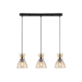 Светильник Ambrella light TR3404/3 BK/FGD/TI черный/золото/янтарь E27/3 max 60W 550*135*1000