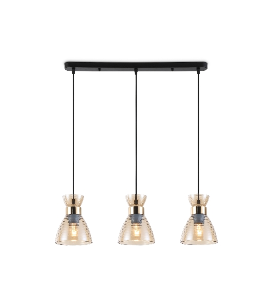 Светильник Ambrella light TR3404/3 BK/FGD/TI черный/золото/янтарь E27/3 max 60W 550*135*1000