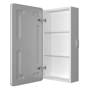 Зеркальный шкаф Bau Stil 40х80, LED подсветка, сенсор, плавное закрывание, оборачиваемый