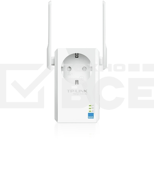 Сетевой адаптер TP-Link SOHO TL-WA860RE 300Mbps Wireless N Wall Plugged Range Extender with AC Passthrough, QCA(Atheros), 2T2R, 2.4GHz, 802.11b/g/n, 1 10/100Mbps LAN port, Range Extender button, Range Extender mode, suppo поставляется без кабеля RJ-45