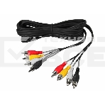 Шнур Rexant 4 RCA - 4 RCA, 3 м, черный (10 шт./уп.), фото4