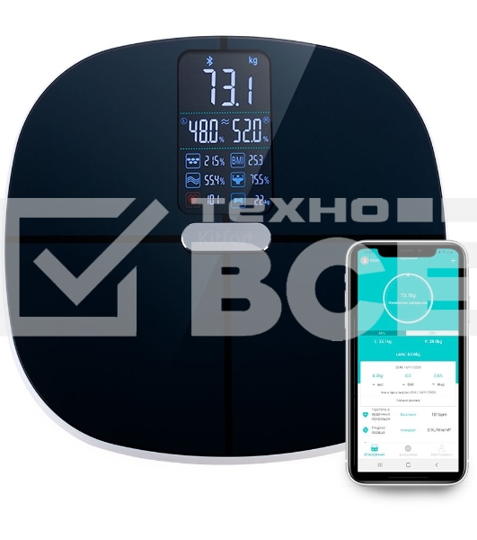 Весы напольные электронные Kitfort KT-809 макс.180кг черный