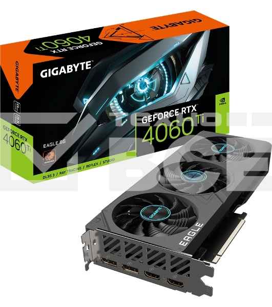 Видеокарта Gigabyte GV-N406TEAGLE-8GD RTX4060Ti PCI-E 4.0 8 ГБ GDDR6, 128 бит, DisplayPort x2, HDMI x2, GPU 2310 МГц