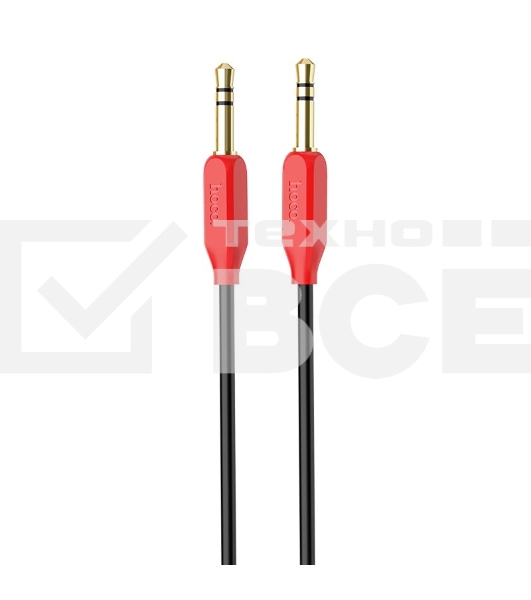 AUX аудио кабель/3.5 mm jack - 3.5 mm jack/ HOCO HC-79293 UPA11/ 1m/ позолоченные контакты/ Black